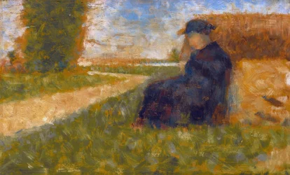 Massieve figuur in een landschap in Barbizon